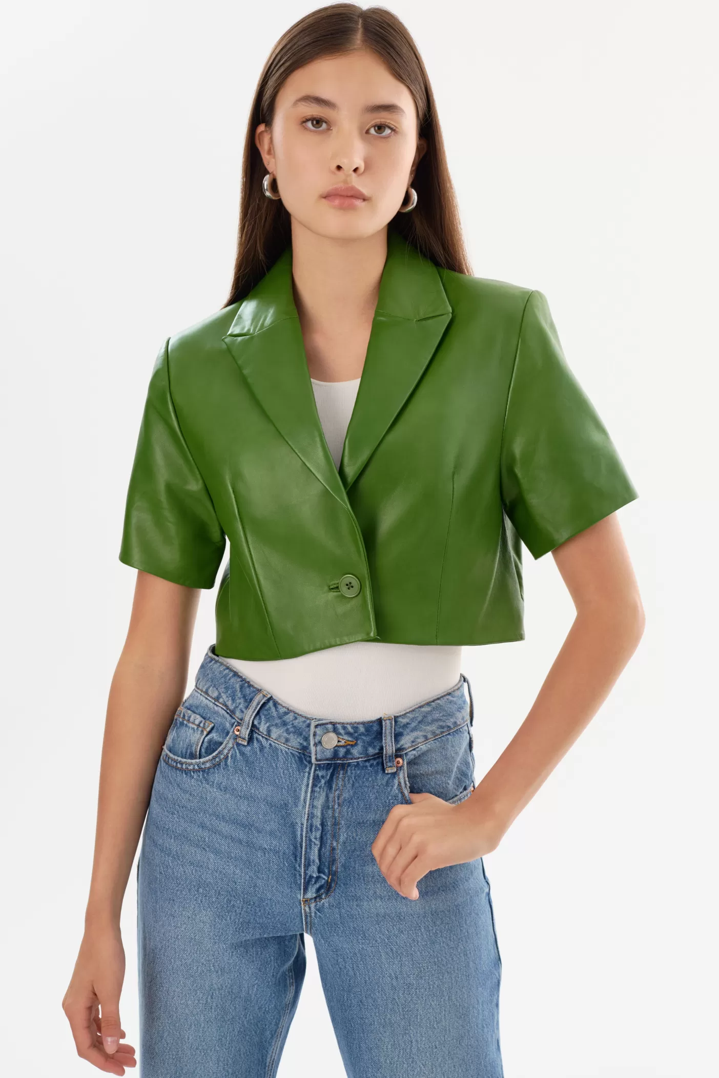 LAMARQUE CALATEA | Short Sleeve Blazer Treetop Green Best