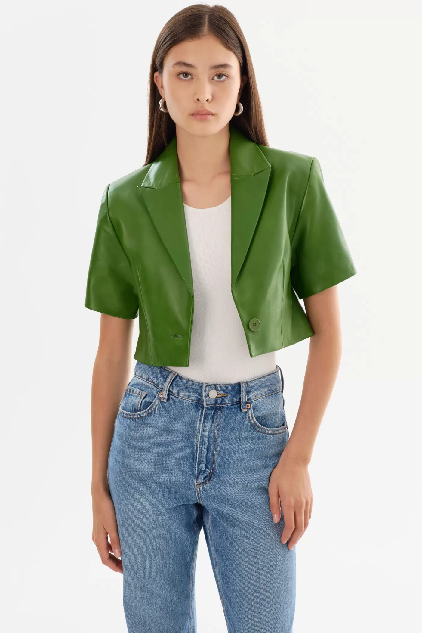 LAMARQUE CALATEA | Short Sleeve Blazer Treetop Green Best
