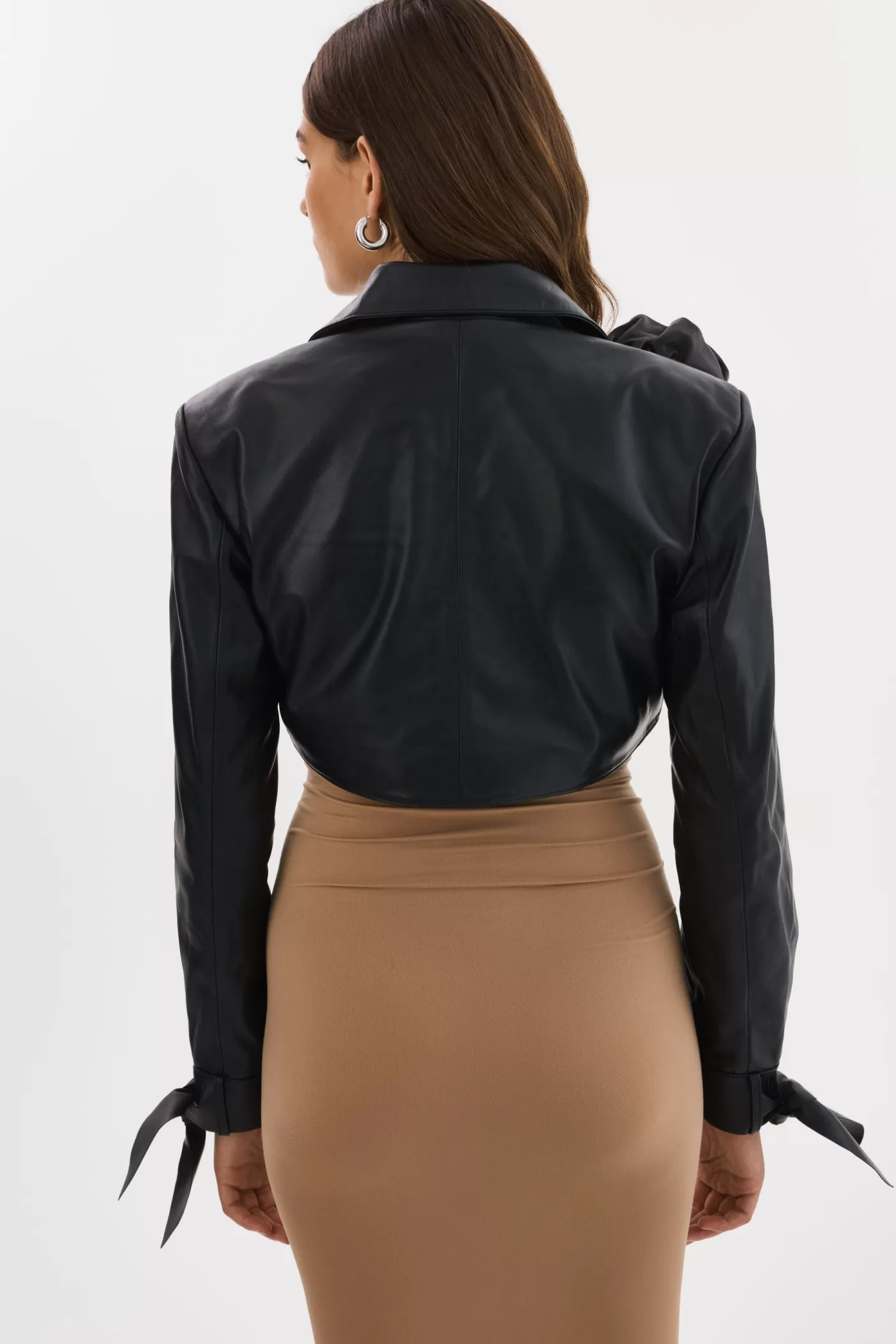 LAMARQUE CALISTA | Appliqué Leather Bolero Black Store