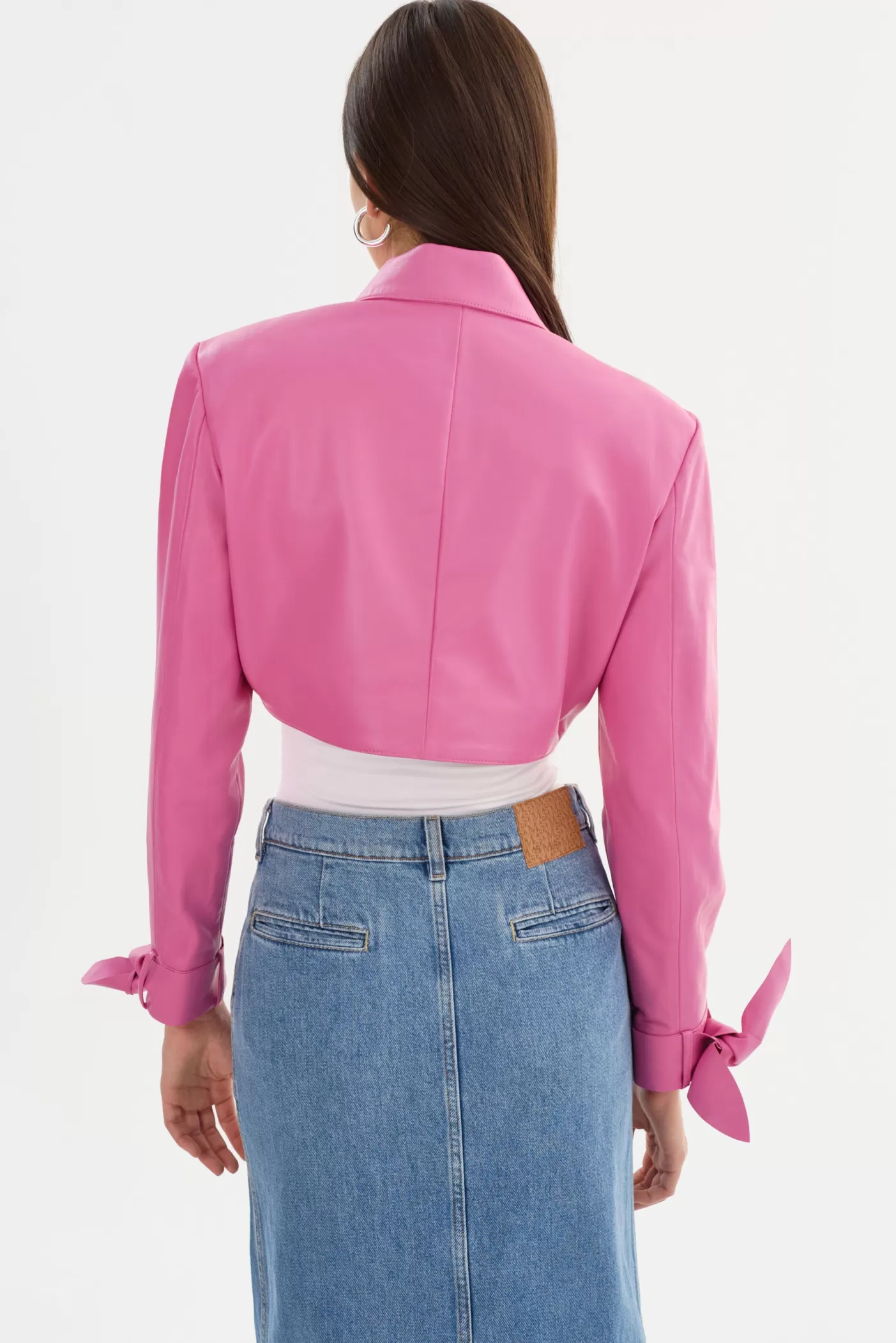 LAMARQUE CALISTA | Appliqué Leather Bolero Super Pink Store
