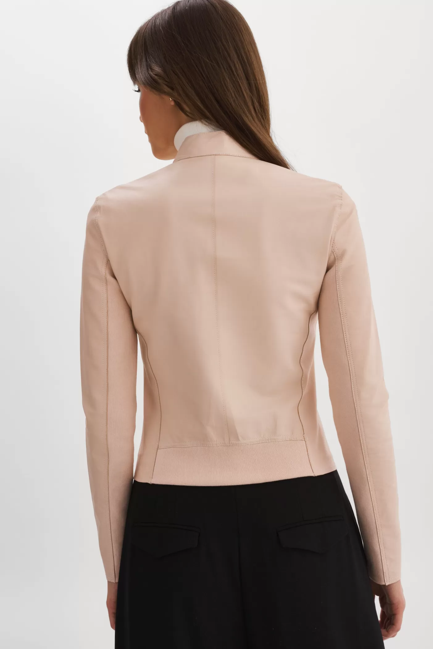 LAMARQUE CHAPIN Blouson En Cuir Réversible De Couleur Rose Clair Et Or Rose ballet Fashion