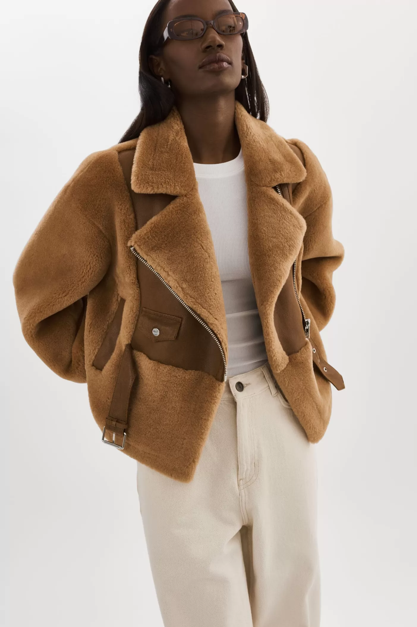 LAMARQUE ELODY | Veste En Fausse Fourrure Moka/Marron Cheap