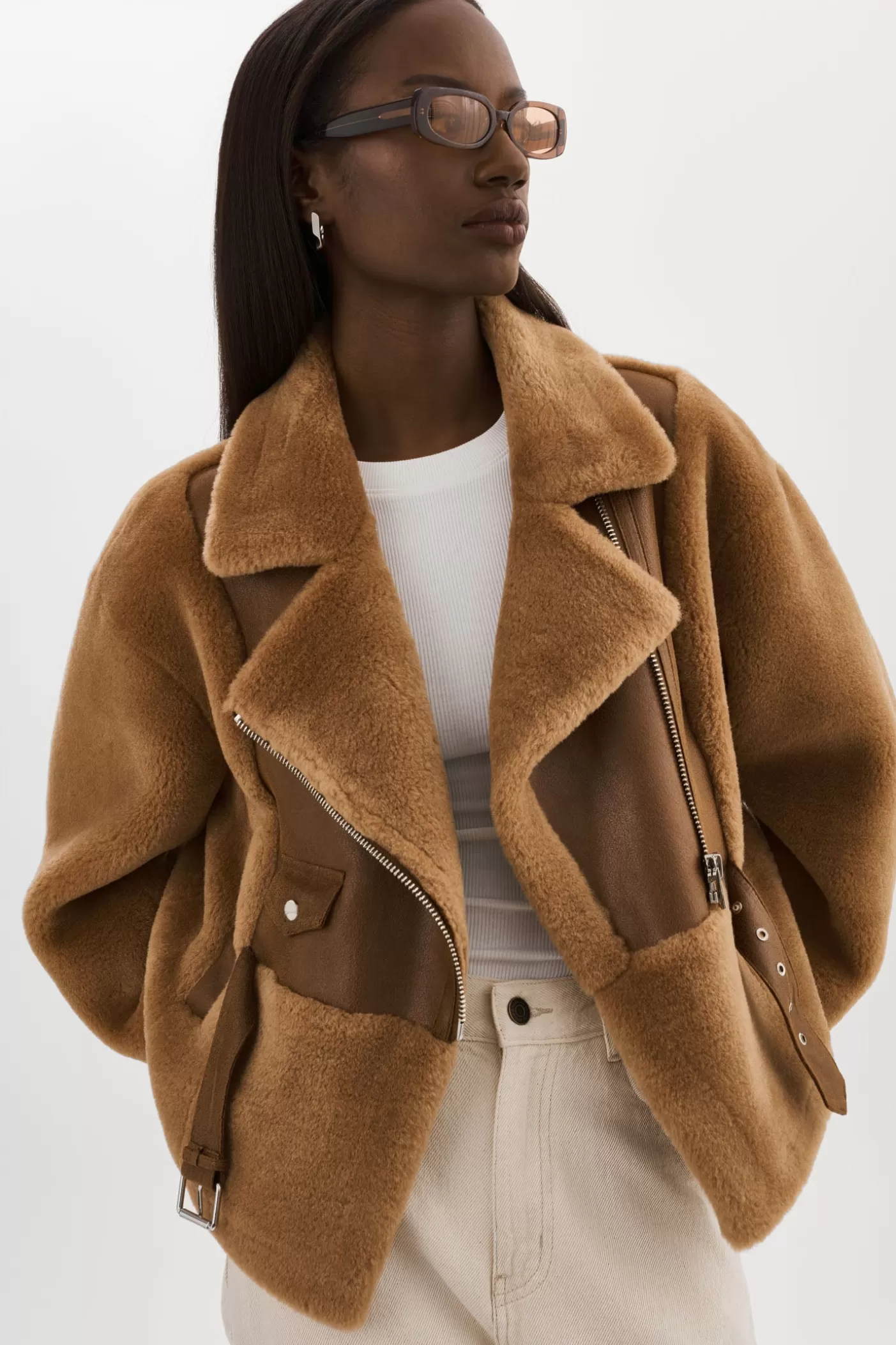 LAMARQUE ELODY | Veste En Fausse Fourrure Moka/Marron Cheap