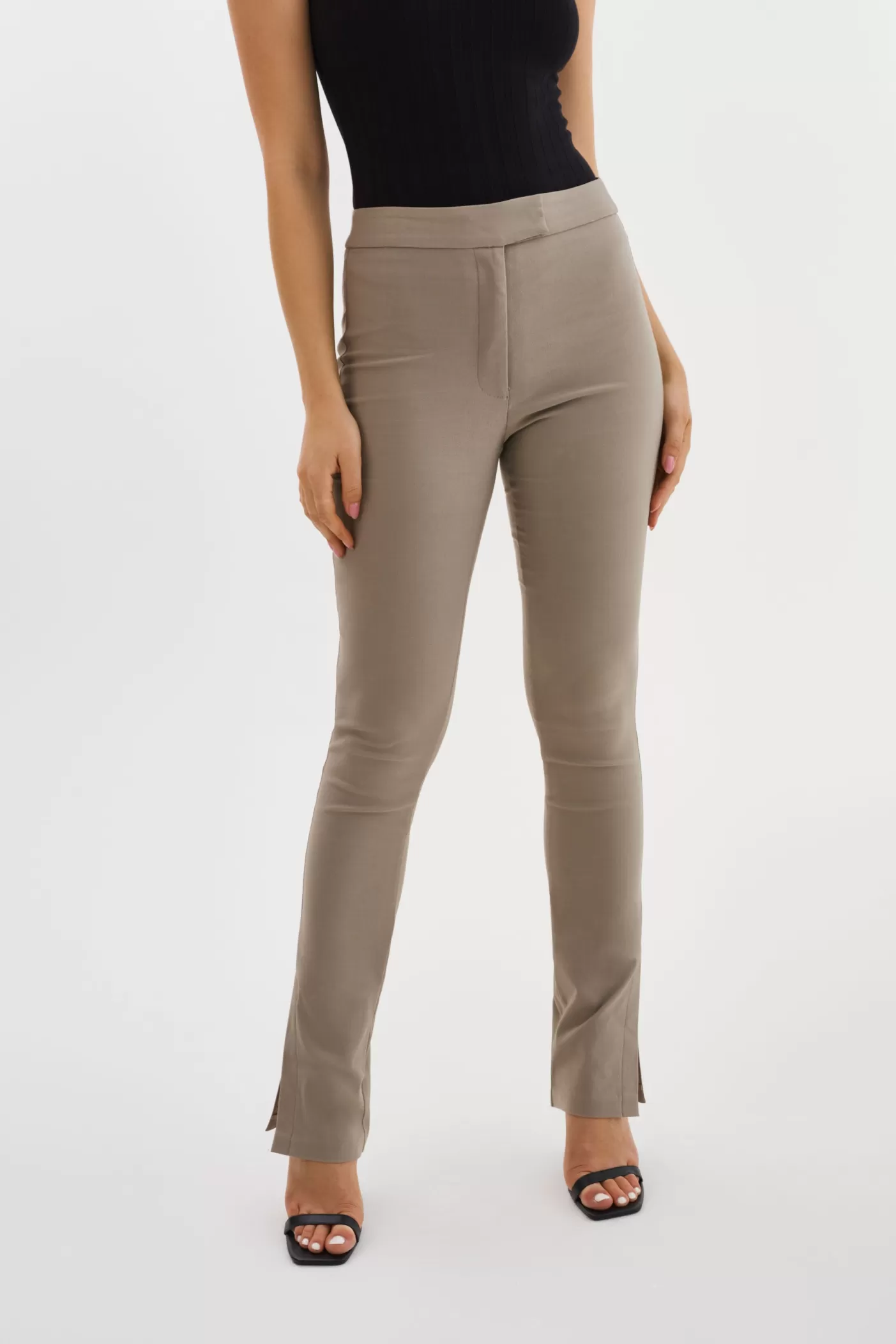 LAMARQUE JADYN | Pantalon En Sergé Extensible Gris boisé Discount