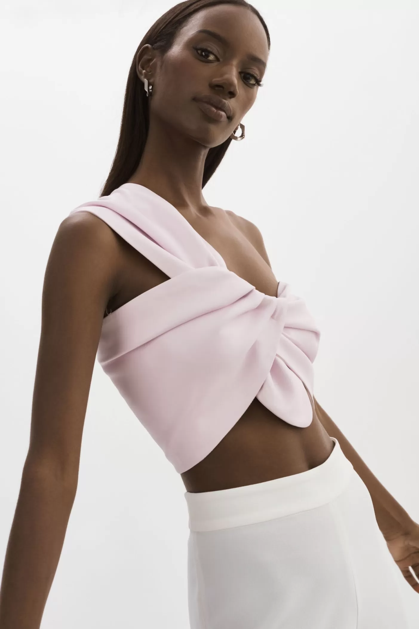 LAMARQUE JOLIE | Haut Une Épaule En Similicuir Parasol Rose Best