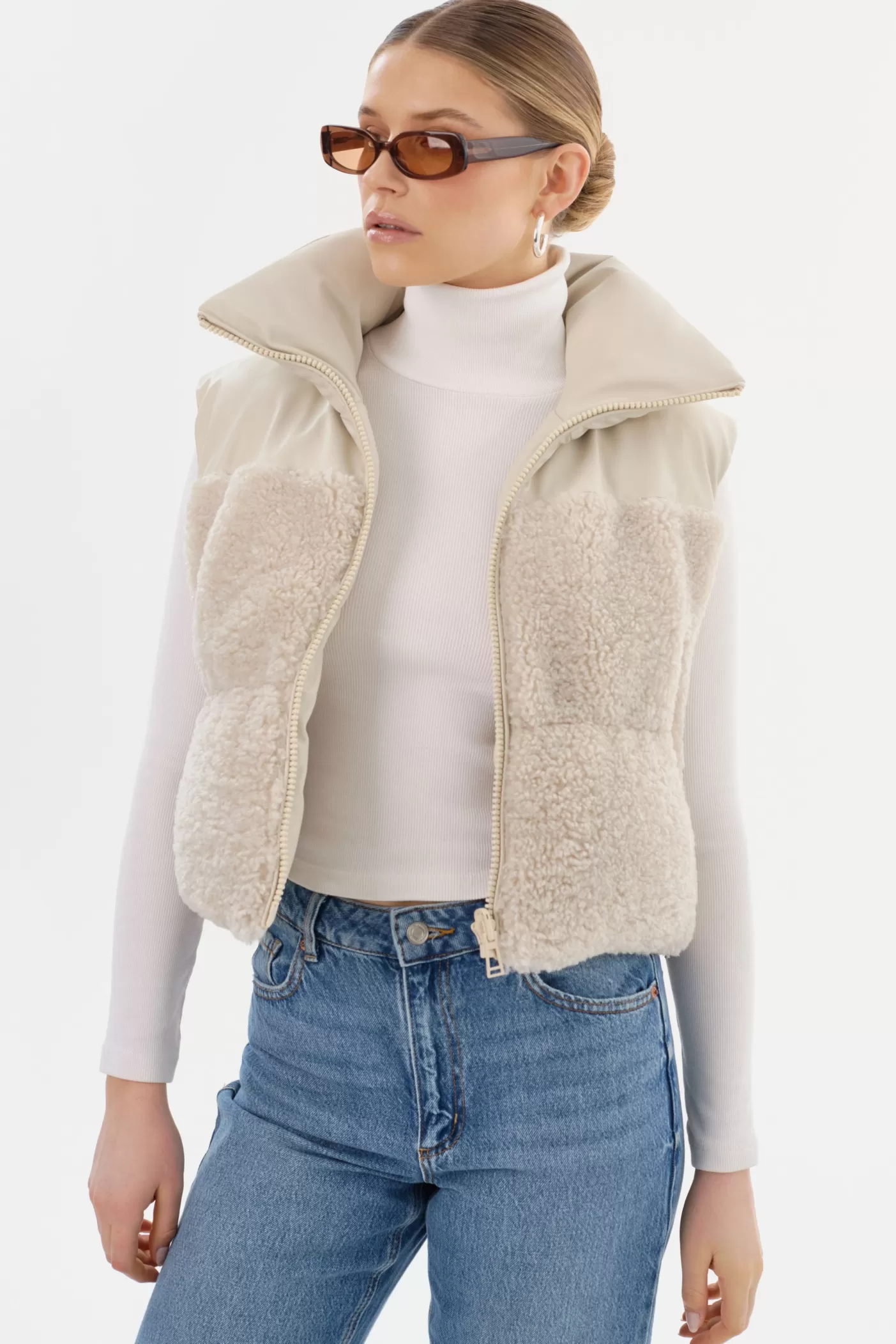 LAMARQUE MELICIA | Reversible Puffer Vest Bone/Ecru Shop