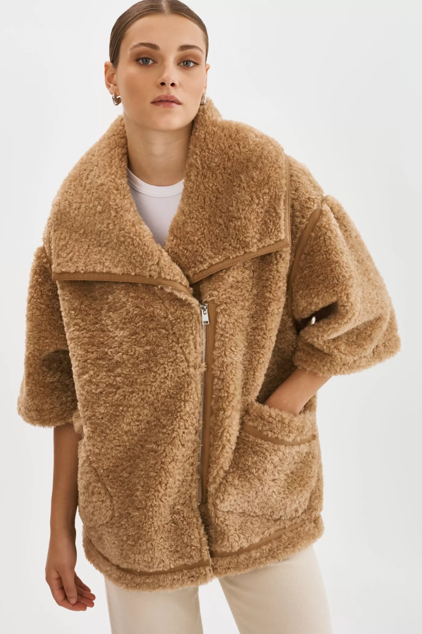 LAMARQUE OHANNA | Manteau Sherpa CARAMEL Shop